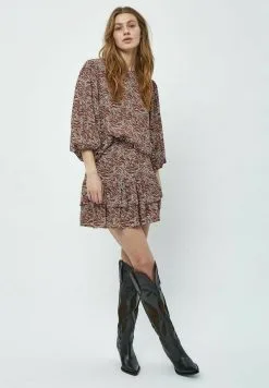 Minus Lavena Balloon 3/4 Sleeve - Blouse - P Dark Cinnamon Pr -Minus Winkel 064651a102c940bbbc7e0696bb0e8d49