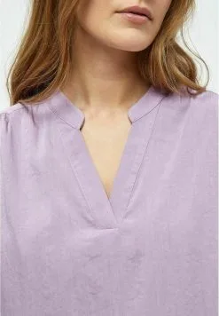Minus Megara V-Neck Cap Sleeve- Blouse - Lupine Purple -Minus Winkel 0822aa7ab143492f848def0dadf64599