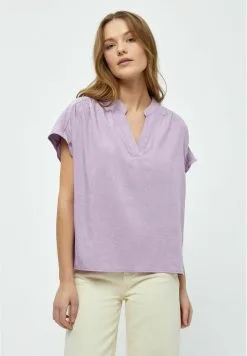 Minus Megara V-Neck Cap Sleeve- Blouse - Lupine Purple