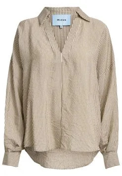 Minus Daphnea- Blouse - Slate Brown Stripe -Minus Winkel 0a7109e4a5214491ba281313611adc7e