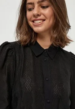 Minus Masia - Overhemdblouse - Black -Minus Winkel 0b485dccd15e4e0397d01f511b11ba17