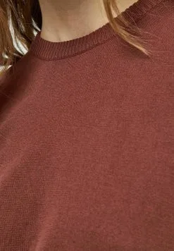 Minus Liva- T-Shirt Basic - Dark Cinnamon Brown -Minus Winkel 13b274ef11334c5ebc6692f988a04c32