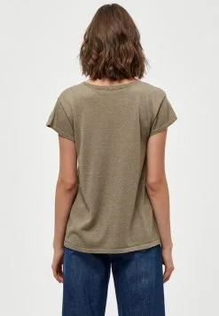 Minus Carlina- T-Shirt Basic - Wood Smoke Lurex -Minus Winkel 13ceaf52e7bf423cb4e2fad224e9e1b0