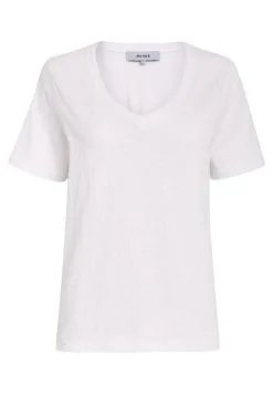 Minus Leti V-Neck Tee - T-Shirt Basic - White -Minus Winkel 187945721e514a23ad207842d6a2736d