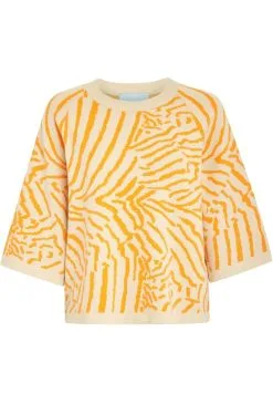 Minus Venda Jaquard 3/4 Sleeve- Trui - Sand -Minus Winkel 2202cd94dea141fc8a0e4d1af4404b15