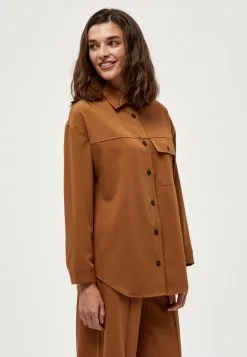Minus Nagina- Overhemdblouse - Rustic Brown -Minus Winkel 2526a5212fb84be5b87beb5bbca26483