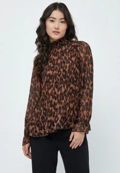 Minus Mia- Blouse - Brown Leo Print