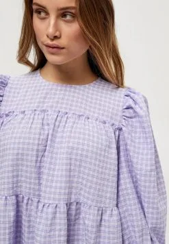Minus Rowen - Jurk - Purple Checked -Minus Winkel 2778bc684cad404b9a62c9fb73689b9d