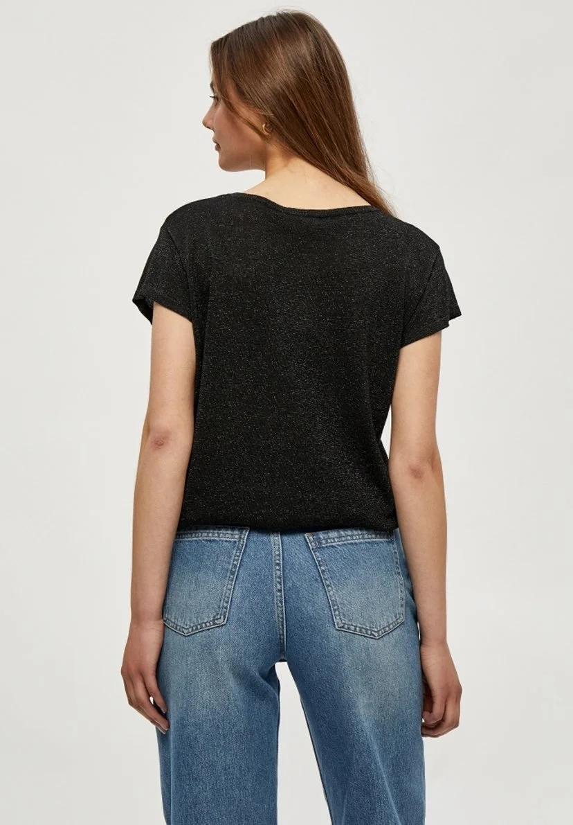 Minus Carlina- T-Shirt Basic - Black Lurex 5 Minus Carlina- T-Shirt Basic - Black Lurex - Afbeelding 3