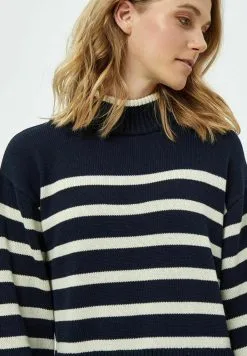 Minus Leonie Turtleneck- Trui - S Navy Stripe -Minus Winkel 2fbf8f10fcdd4a98a5e35e00a557952a