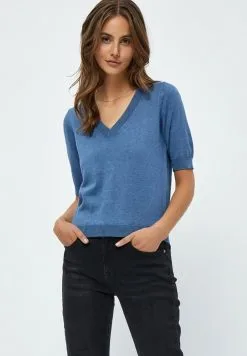 Minus Milla - T-Shirt Basic - Denim Blue Melange