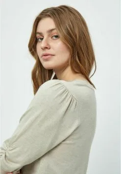 Minus Pam Scoop Neck- T-Shirt Basic - Sand Gray Melange -Minus Winkel 407a71d974364c43a66099f4b6232931