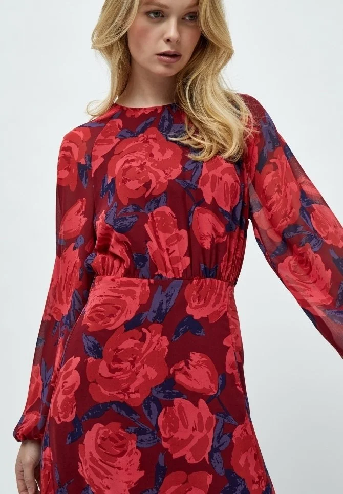 Minus Vistia- Maxi-Jurk - Pastel Red Rose Print 6 Minus Vistia- Maxi-Jurk - Pastel Red Rose Print - Afbeelding 4