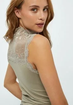 Minus Vanessa High Neck - Top - Wood Smoke Melange -Minus Winkel 483b545d6424409d928cad3dbcd1f19f