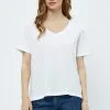 Minus Leti V-Neck Tee - T-Shirt Basic - White