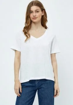 Minus Leti V-Neck Tee - T-Shirt Basic - White