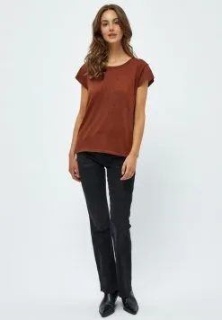 Minus Carlina- T-Shirt Basic - Desert Sand Lurex -Minus Winkel 4a68522a24df47a79562af63de04272a