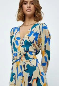 Minus Binna - Maxi-Jurk - Royal Blue Flower Print -Minus Winkel 4c483e2dd8b04c1681a47b5c6d3f3f14