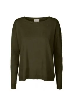 Minus Elne - Trui - Dark Olive Melange -Minus Winkel 519b024ab29a4c629160836364e2286c