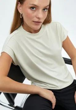 Minus Frikka Cap Sleeve - T-Shirt Basic - Light Birch -Minus Winkel 5392499d6dc548348d4a8da7b2813d3f