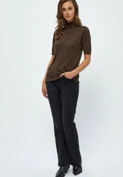 Minus Lima Roll Neck - T-Shirt Basic - Slate Brown Lurex -Minus Winkel 5454e219412a4edcabfb1c7f49a125e0