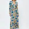 Minus Binna - Maxi-Jurk - Royal Blue Flower Print -Minus Winkel 5708b2e9a17f4da1b07558085ce55b69