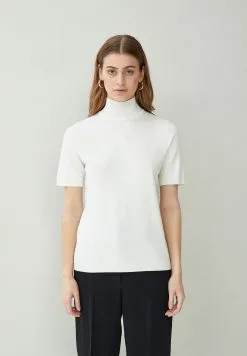 Minus Lima Roll Neck - T-Shirt Basic - Broken White -Minus Winkel 5747b1bc55d64aedbf9c43f930f327e6