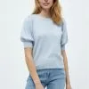 Minus Liva - T-Shirt Basic - Ibiza Blue Melange -Minus Winkel 5a8ab16a8f4142ba88df3e096c93d471