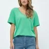 Minus Leti V-Neck Tee - T-Shirt Basic - Island Green