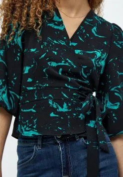 Minus Selena Wrap - Blouse - Ocean Green Swirl Print -Minus Winkel 6324e9eeea2148d5b35308b43da34754