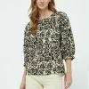Minus Lizia 3/4 Sleeve 3 - Blouse - Sand /Gray Print