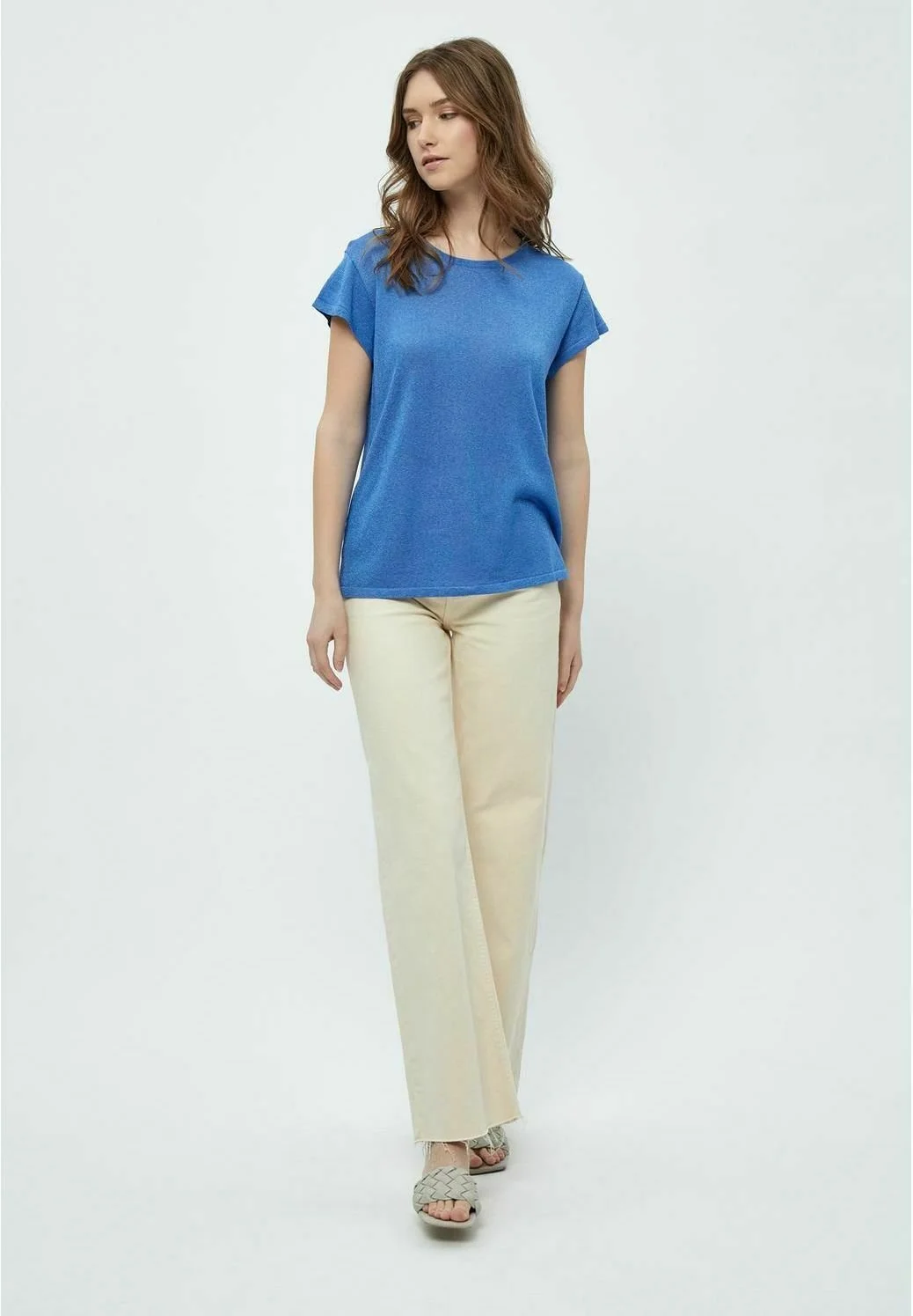 Minus Carlina - T-Shirt Basic - Regatta Blue Lurex 4 Minus Carlina - T-Shirt Basic - Regatta Blue Lurex - Afbeelding 2
