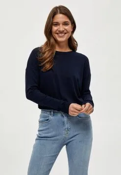 Minus Elne - Trui - Black Iris Solid