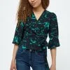 Minus Selena Wrap - Blouse - Ocean Green Swirl Print