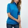 Minus Lima Roll Neck - T-Shirt Basic - Ocean Blue