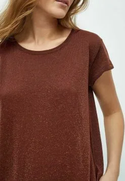 Minus Carlina- T-Shirt Basic - Dark Cinnamon Brown -Minus Winkel 70025b5b6b434607aca03b50d1c70c09