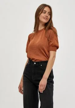 Minus Liva - T-Shirt Basic - Burned Hazel Lurex