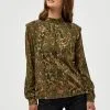 Minus Lela - Blouse - Dark Olive Flower Print