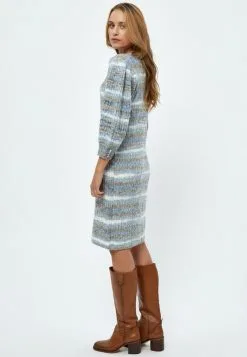 Minus Misja 3/4 Sleeve- Gebreide Jurk - Royal Blue Striped -Minus Winkel 7a8ba89c32c4414b9c73d1b41449f162