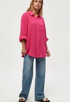 Minus Mavina Oversize - Overhemdblouse - Pink Flamingo -Minus Winkel 7cb4980873bd482896e1251cc0bc0601