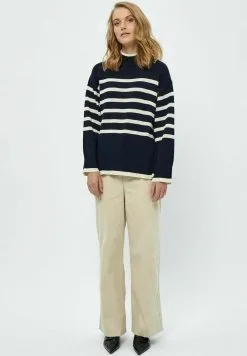 Minus Leonie Turtleneck- Trui - S Navy Stripe