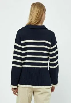Minus Leonie Collar- Trui - S Navy Stripe -Minus Winkel 855987bae2d84eafb78006e48681ee8b