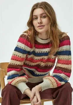 Minus Mikala Long Sleeve - Trui - Rasberry Sorbet Stripe -Minus Winkel 88b877bbf00f47629f1d61eb89c7ea3e