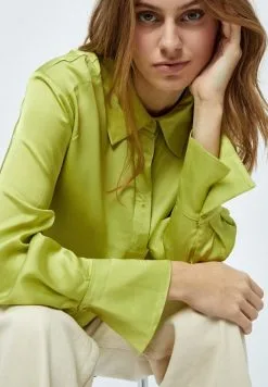 Minus Kamia Oversized - Overhemdblouse - Bright Lime -Minus Winkel 8b9aac0e1ee0444991f34e0e7e7db8e6