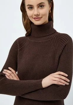 Minus Ava Turtleneck - Etui-Jurk - Slate Brown -Minus Winkel 8d5760c0312c480098cc98279b8cc2aa
