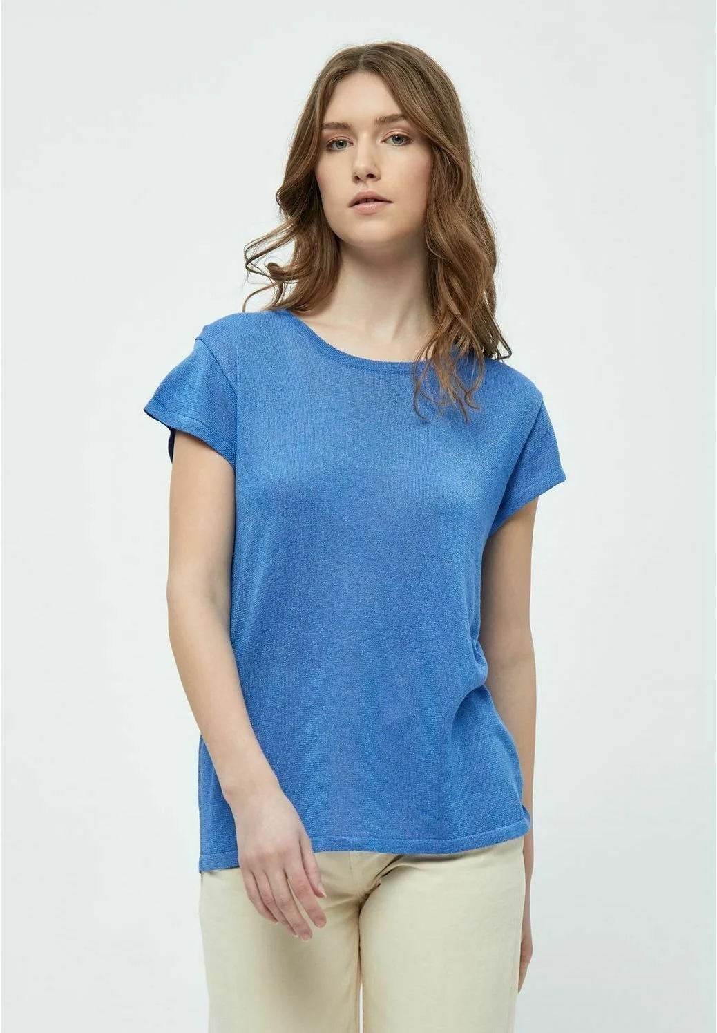 Minus Carlina - T-Shirt Basic - Regatta Blue Lurex 3 Minus Carlina - T-Shirt Basic - Regatta Blue Lurex