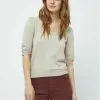 Minus Pam Scoop Neck- T-Shirt Basic - Sand Gray Melange
