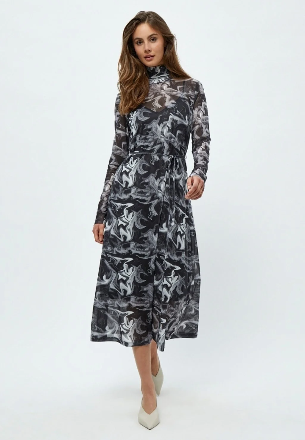 Minus Jurk - Black Swirl Print 4 Minus Jurk - Black Swirl Print - Afbeelding 2
