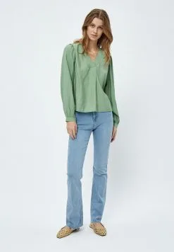 Minus Melana- Blouse - Basil Green -Minus Winkel 9413f5f5484d4a4b913809a172aebd75