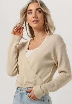 Minus Aline Wrap- M - Trui - Beige